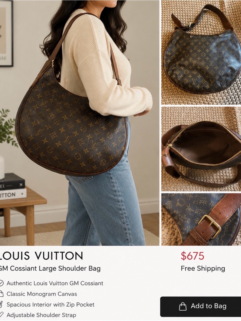 Louis Vuitton GM Crossiant brown